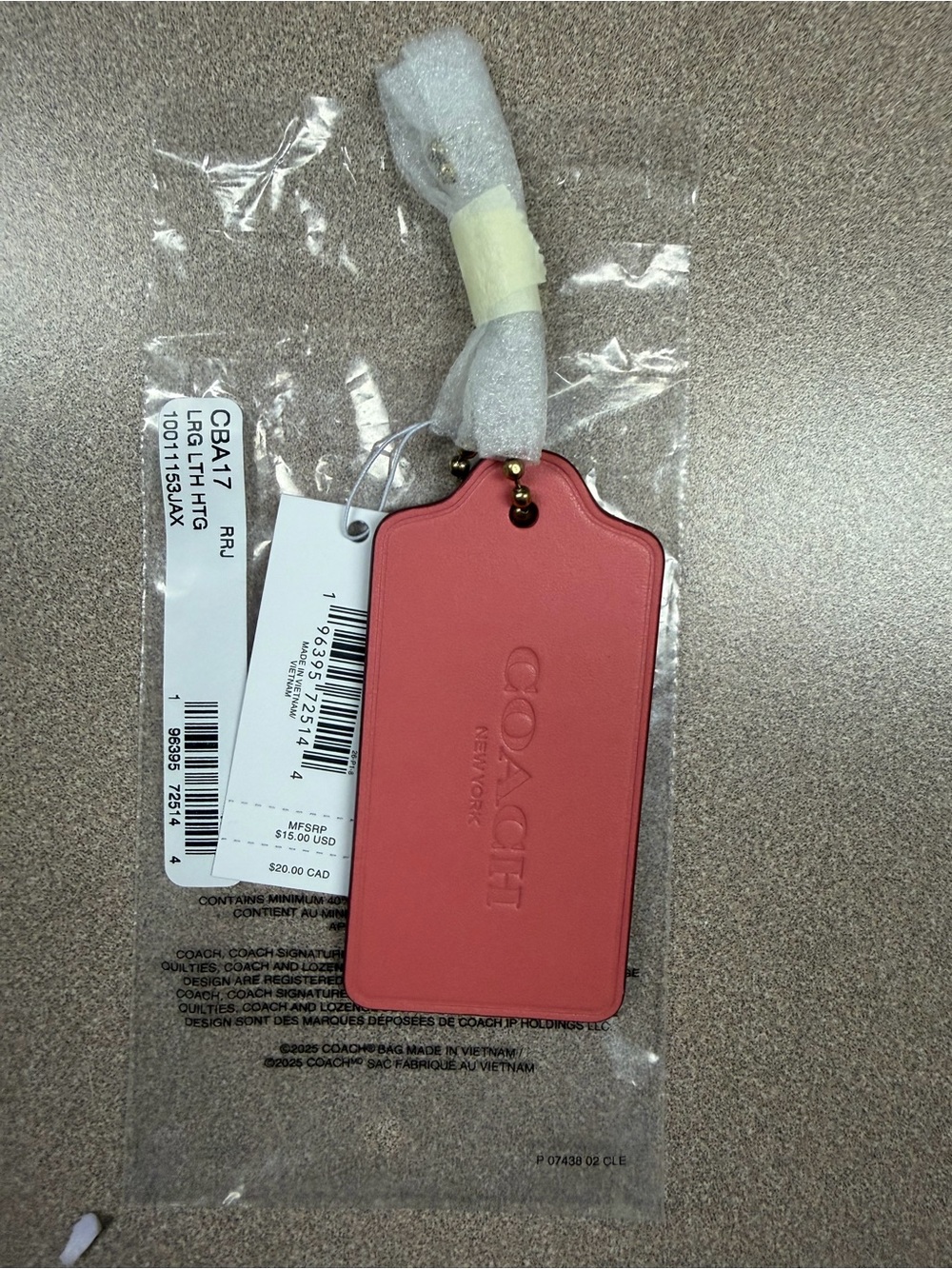 Coach Hang Tag